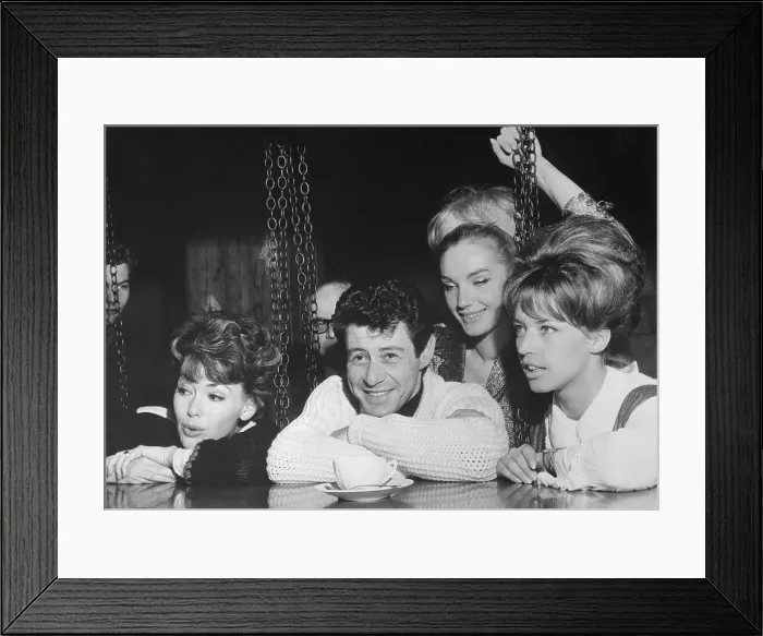 Framed Print : Eddie Fisher with Young Women Framed Print : Eddie Fisher with Young Women