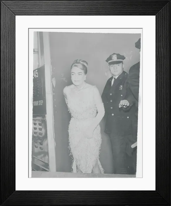 Framed Print : Police Protecting Joan Crawford from Crowds Framed Print : Police Protecting Joan Crawford from Crowds