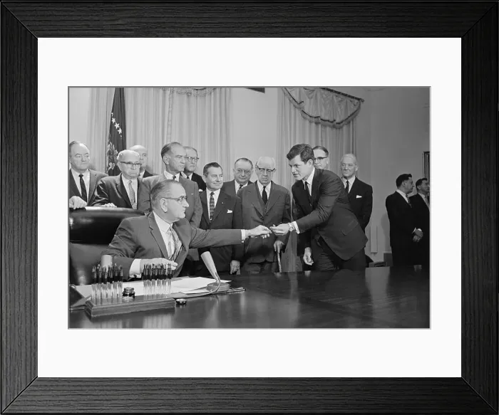Framed Print : Lyndon Johnson Handing Over Pen Framed Print : Lyndon Johnson Handing Over Pen