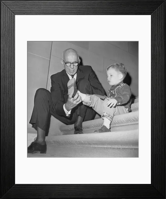 Framed Print : Dr. Benjamin Spock And Toddler Framed Print : Dr. Benjamin Spock And Toddler