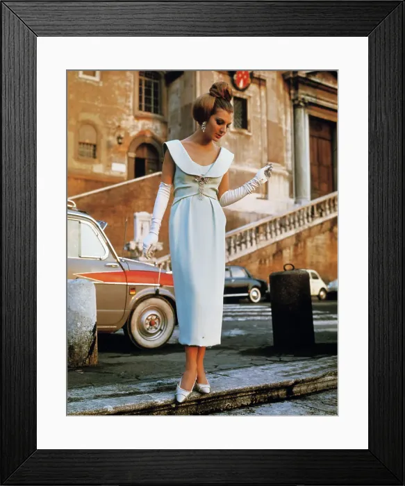 Framed Print : Model Wearing Evening Dress by Fontana Sisters Framed Print : Model Wearing Evening Dress by Fontana Sisters