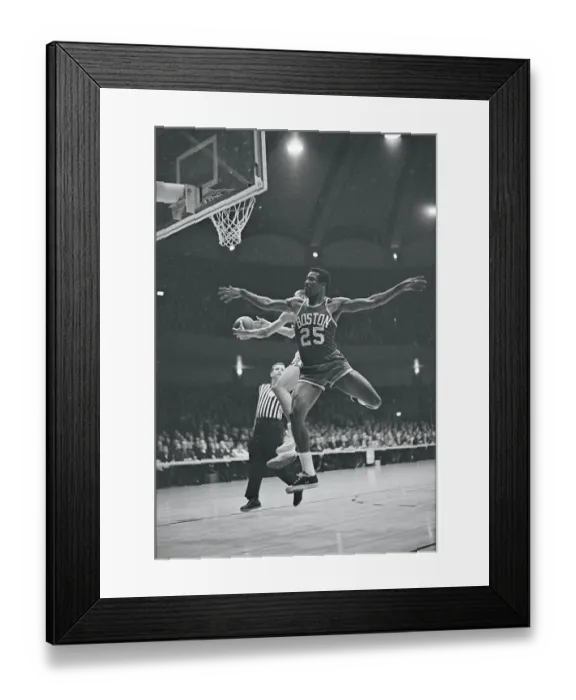 Framed Print : K.C. Jones Leaping for the Basket Framed Print : K.C. Jones Leaping for the Basket