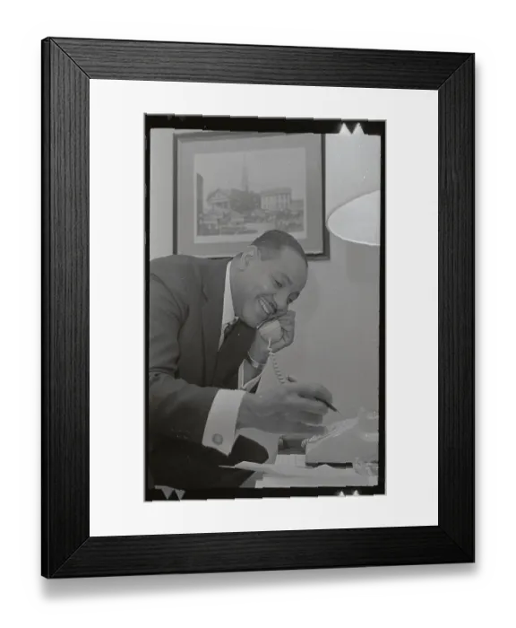 Framed Print : Carl T. Rowan Talking on Telephone Framed Print : Carl T. Rowan Talking on Telephone