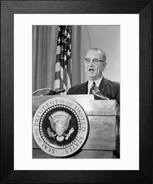 Framed Print : President Lyndon Johnson Speaking