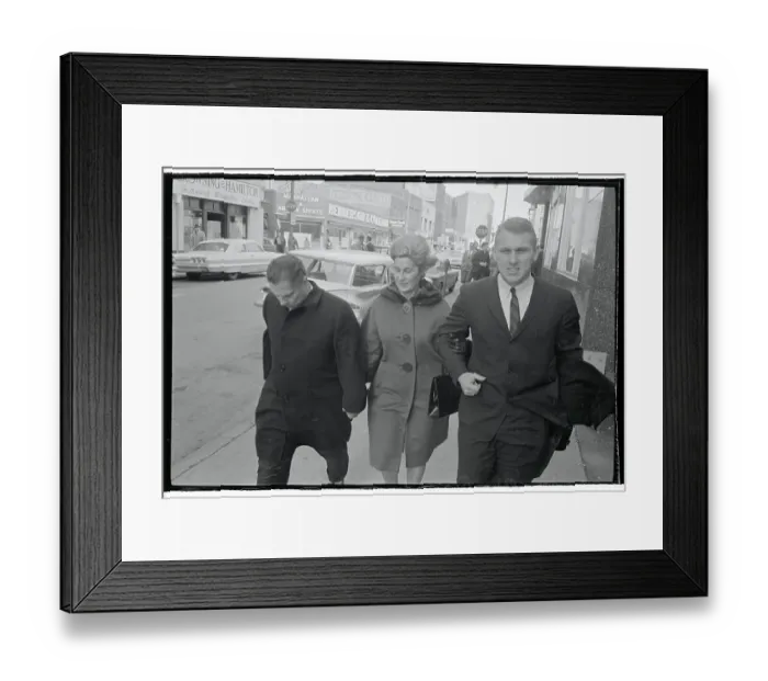 Framed Print : Jimmy Hoffa Walking with His Wife and Son