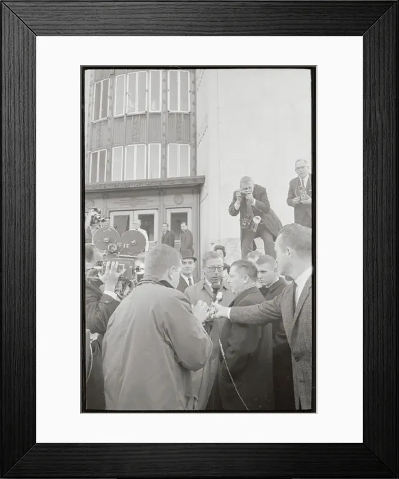 Framed Print : Jimmy Hoffa Speaking to Newsmen Framed Print : Jimmy Hoffa Speaking to Newsmen