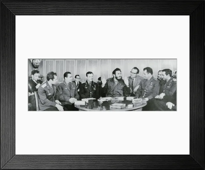 Framed Print : Fidel Castro Keeping Company With Russian Delegates Framed Print : Fidel Castro Keeping Company With Russian Delegates
