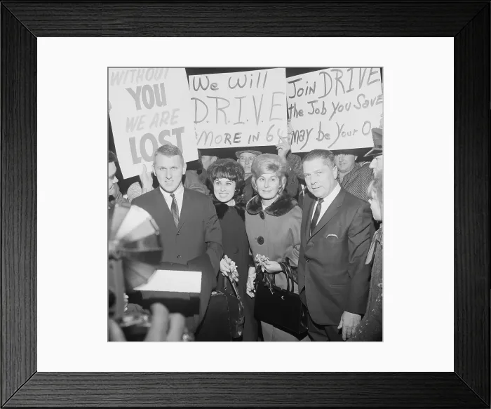 Framed Print : Supporters Greeting Jimmy Hoffa and His Family Framed Print : Supporters Greeting Jimmy Hoffa and His Family