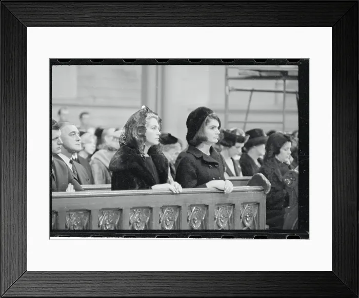 Framed Print : Mrs. Jacqueline and Mrs. Joan Kennedy Attending Mass Framed Print : Mrs. Jacqueline and Mrs. Joan Kennedy Attending Mass