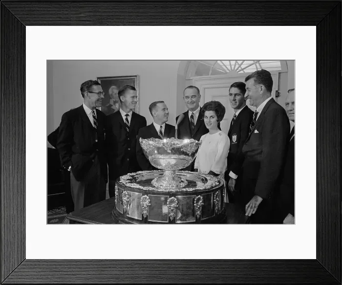 Framed Print : Lyndon B. Johnson with Davis Cup Team