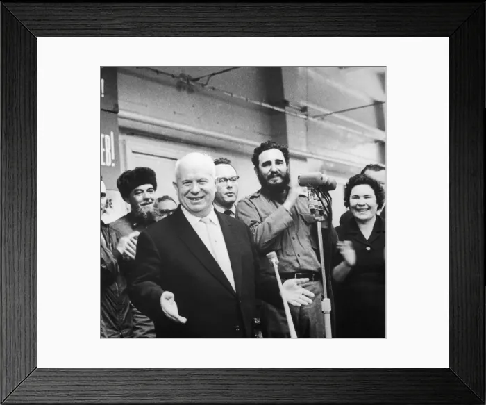 Framed Print : Fidel Castro Posing With Russian Officials Framed Print : Fidel Castro Posing With Russian Officials