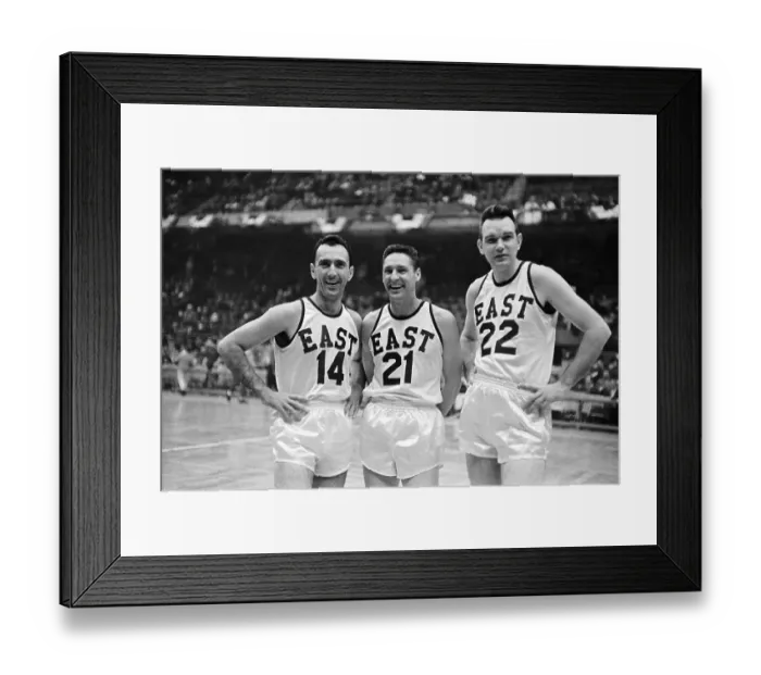 Framed Print : Former Boston Celtics Players at Old Timers Game