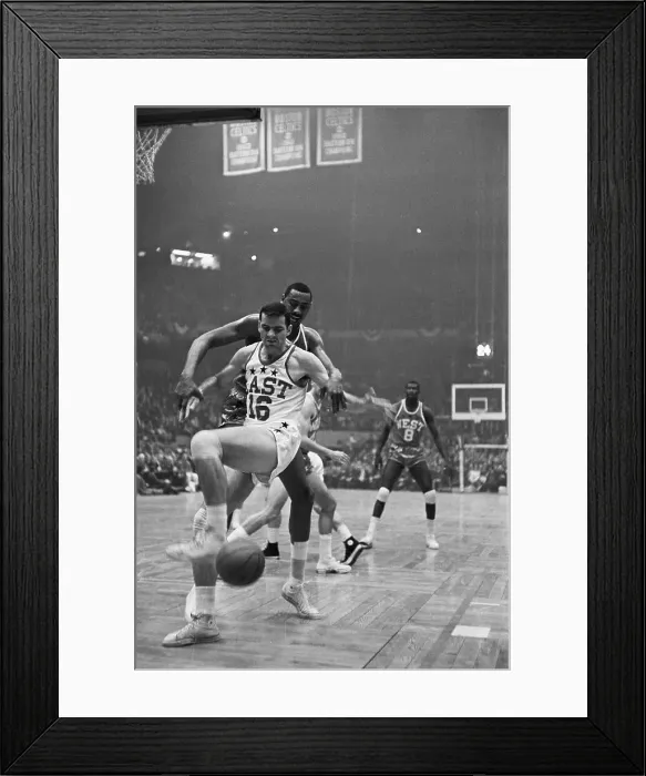 Framed Print : Wilt Chamberlain Knocks Ball Away in Allstar Game Framed Print : Wilt Chamberlain Knocks Ball Away in Allstar Game
