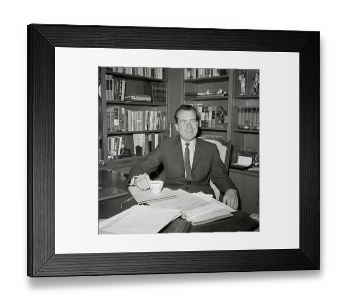 Framed Print : Richard Nixon Behind Desk Framed Print : Richard Nixon Behind Desk