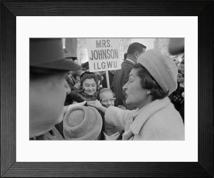 Framed Print : Mrs. Lyndon B. Johnson Greeting Crowd Framed Print : Mrs. Lyndon B. Johnson Greeting Crowd