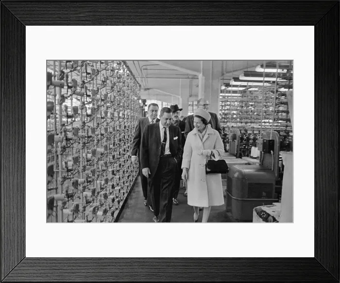 Framed Print : Mrs. Lyndon B. Johnson Walking Through Factory Framed Print : Mrs. Lyndon B. Johnson Walking Through Factory