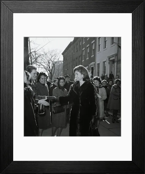 Framed Print : Mrs. Kennedy Walking with Secret Service Agent Framed Print : Mrs. Kennedy Walking with Secret Service Agent