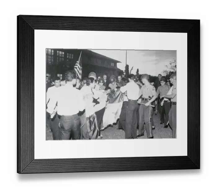 Framed Print : Students Fighting with Police Framed Print : Students Fighting with Police