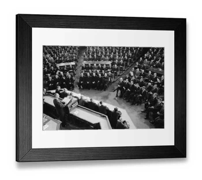 Framed Print : Lyndon Johnson Delivering His State of the Union Message Framed Print : Lyndon Johnson Delivering His State of the Union Message