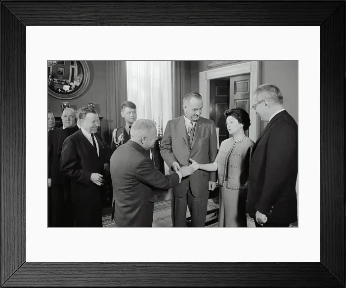 Framed Print : President and Mrs. Lyndon B. Johnson Greeting David Dubinsky Framed Print : President and Mrs. Lyndon B. Johnson Greeting David Dubinsky