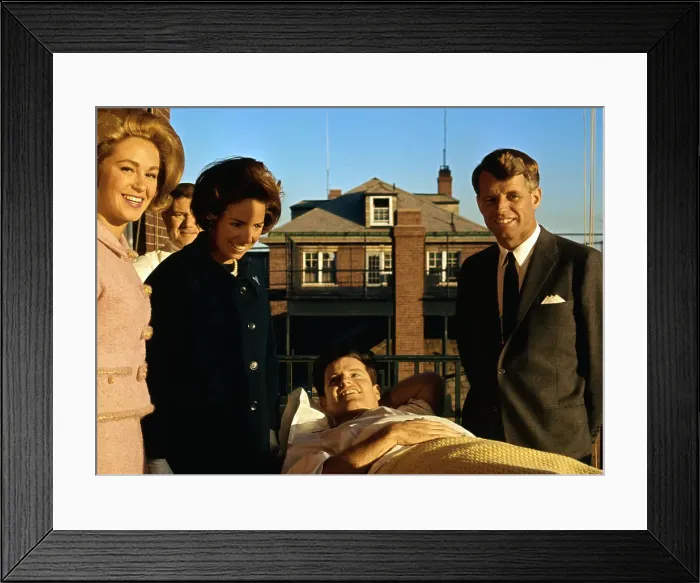 Framed Print : Kennedy Family Visiting Edward Kennedy Framed Print : Kennedy Family Visiting Edward Kennedy