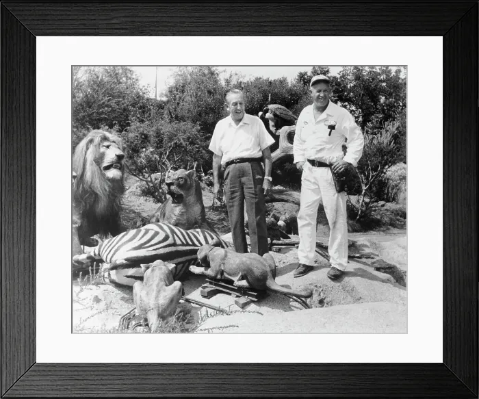 Framed Print : Walt Disney and Technician in Disneyland Framed Print : Walt Disney and Technician in Disneyland