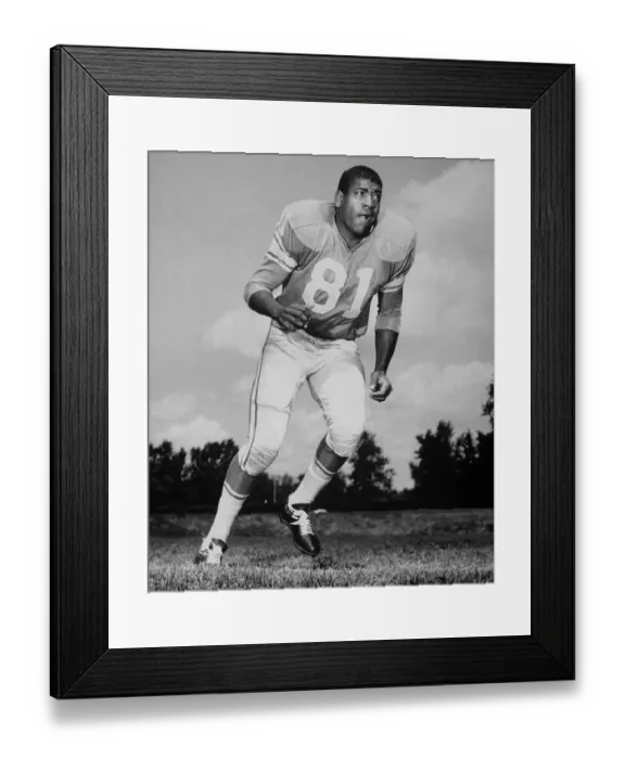 Framed Print : Dick Lane Running in Football Uniform Framed Print : Dick Lane Running in Football Uniform