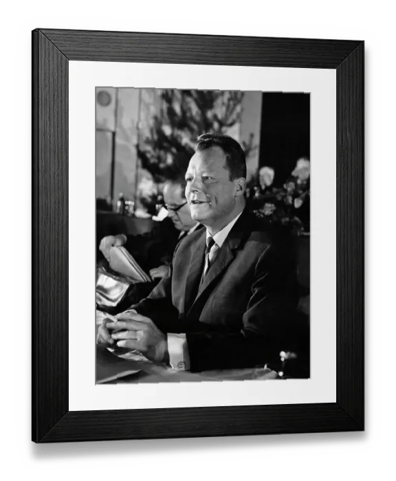 Framed Print : Willy Brandt Smiling Framed Print : Willy Brandt Smiling