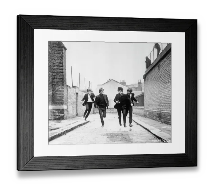 Framed Print : The Beatles Running in A Hard Day's Night Framed Print : The Beatles Running in A Hard Day's Night