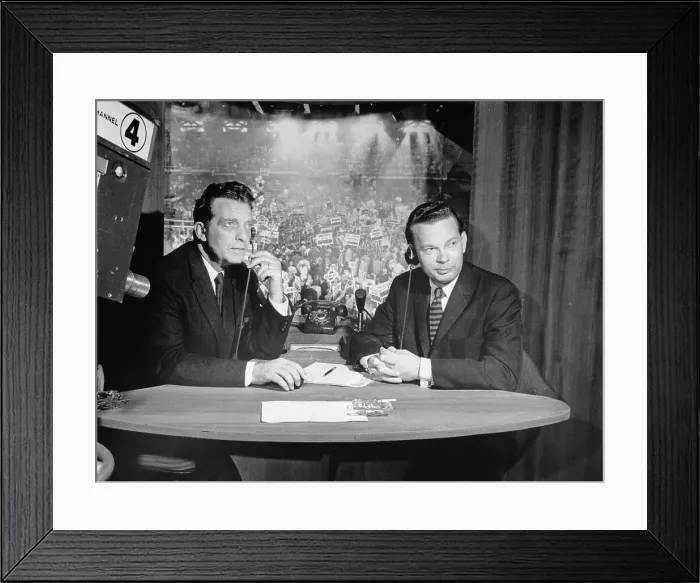 Framed Print : Portrait of Chet Huntley and David Brinkley