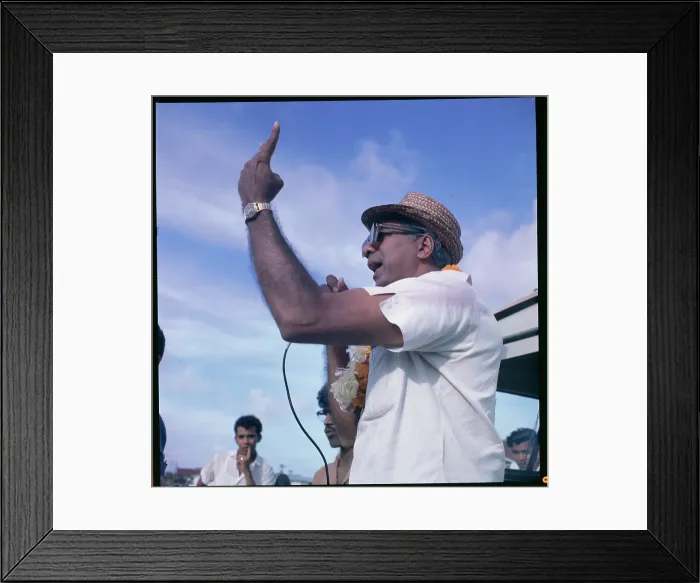 Framed Print : Cheddi Jagan Addressing Rally Framed Print : Cheddi Jagan Addressing Rally