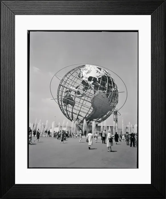 Framed Print : Unisphere. (Original Caption) 1964-New York, NY Framed Print : Unisphere. (Original Caption) 1964-New York, NY