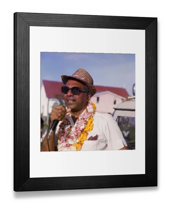 Framed Print : Cheddi Jagan Addressing Rally Framed Print : Cheddi Jagan Addressing Rally
