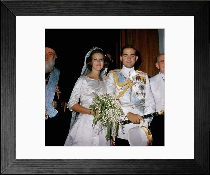 Framed Print : King Constantine of Greece with Bride Anne-Marie Framed Print : King Constantine of Greece with Bride Anne-Marie