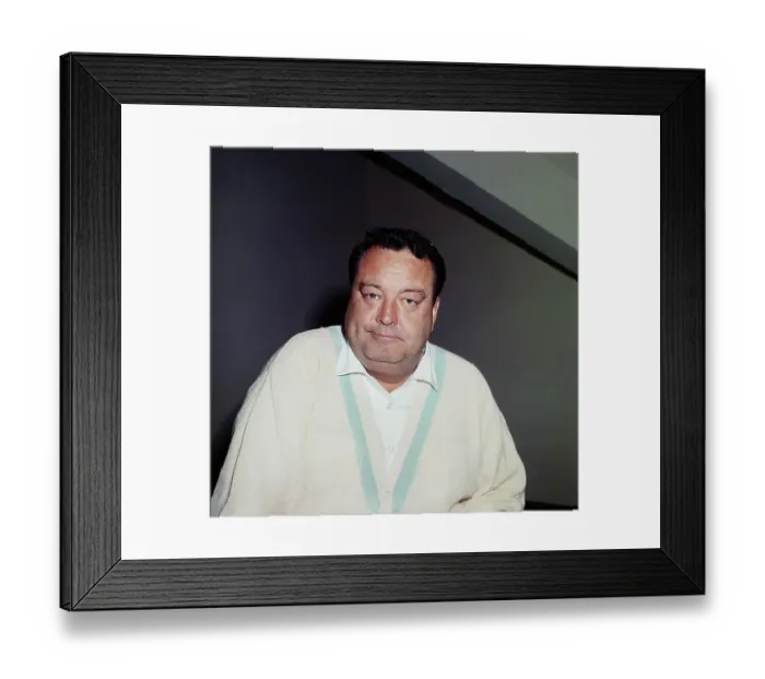 Framed Print : Comedian Jackie Gleason Wearing White Shirt Framed Print : Comedian Jackie Gleason Wearing White Shirt