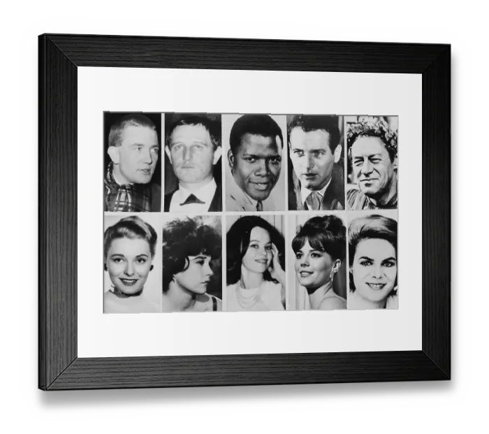 Framed Print : Actors and Actresses Nominated for 1963 Academy Awards Framed Print : Actors and Actresses Nominated for 1963 Academy Awards