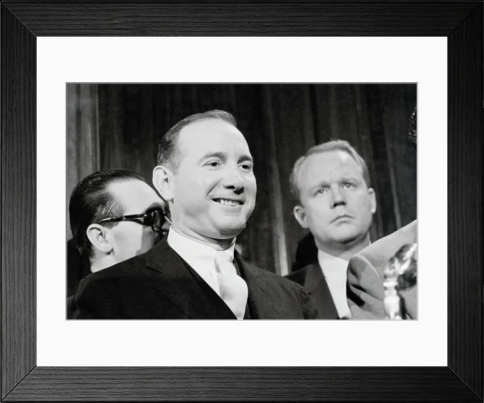 Framed Print : Robert G. Baker Speaking with Press Framed Print : Robert G. Baker Speaking with Press