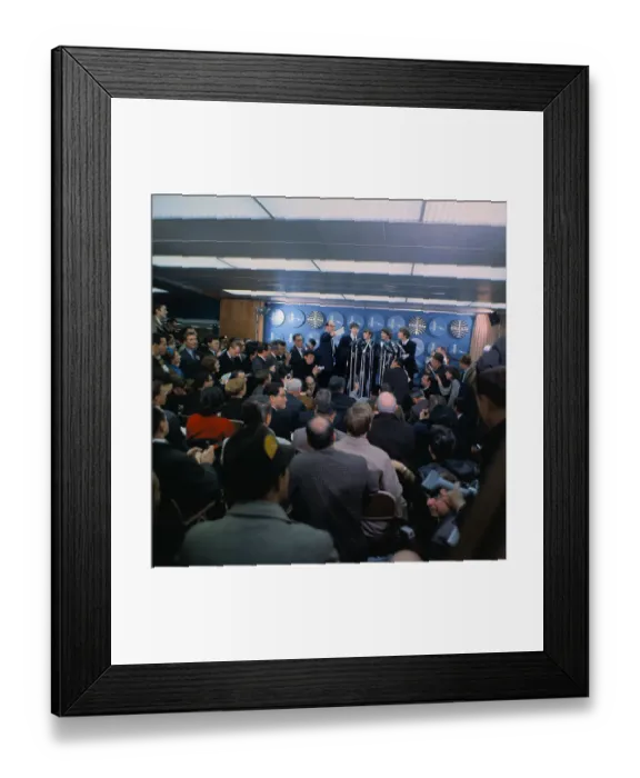 Framed Print : Beatles Speaking at Press Conference Framed Print : Beatles Speaking at Press Conference