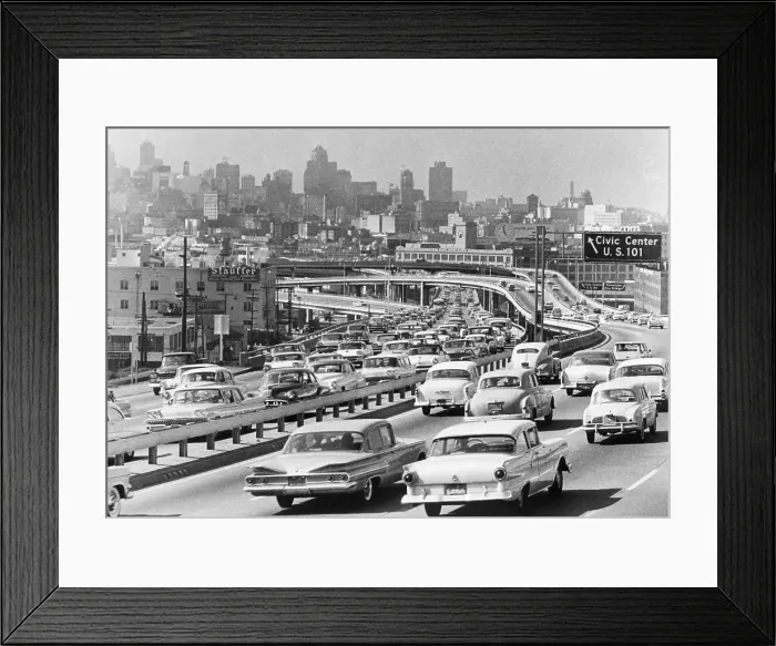 Framed Print : Traffic on San Francisco Freeway