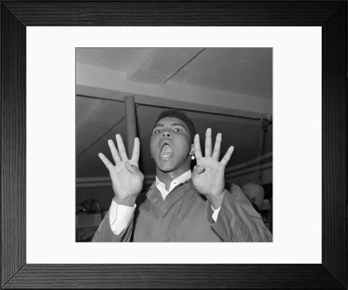Framed Print : Cassius Clay Holding Up Eight Fingers Framed Print : Cassius Clay Holding Up Eight Fingers
