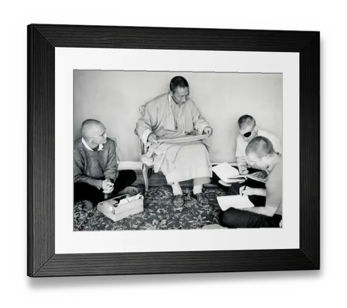 Framed Print : Americans Study With Tibetan Monks Framed Print : Americans Study With Tibetan Monks