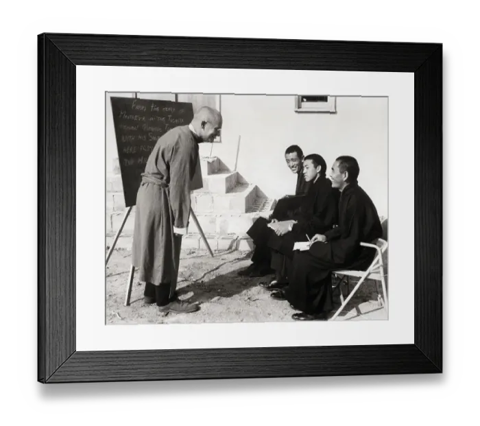 Framed Print : Graduate Teaches English to Tibetan Monks Framed Print : Graduate Teaches English to Tibetan Monks