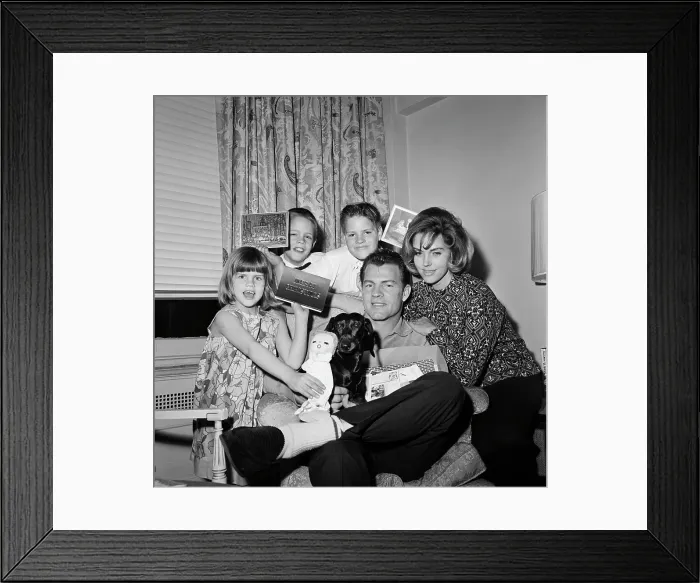 Framed Print : Frank Gifford And Family Show Xmas Cards Framed Print : Frank Gifford And Family Show Xmas Cards