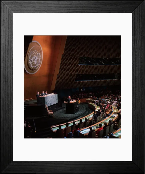 Framed Print : President Johnson Addressing United Nations General Assembly Framed Print : President Johnson Addressing United Nations General Assembly