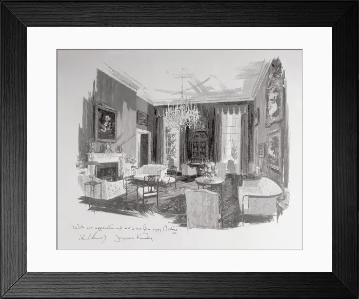 Framed Print : View of the White House Green Room Framed Print : View of the White House Green Room