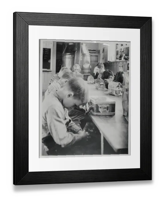 Framed Print : Children in Schoolhouse
