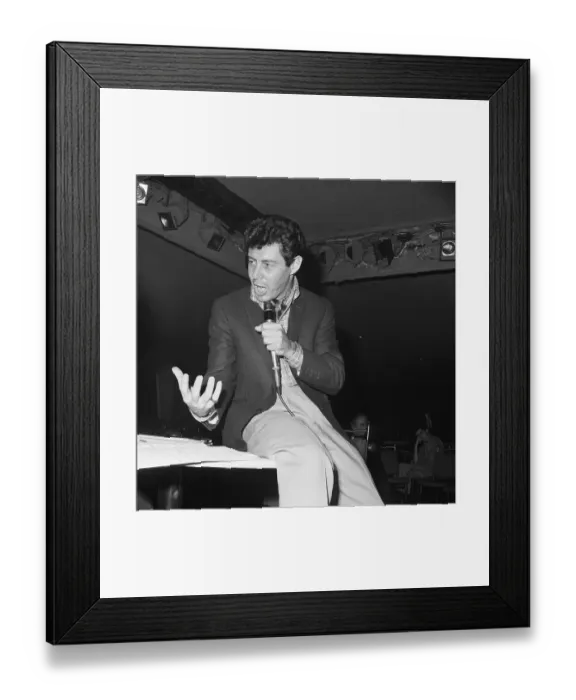 Framed Print : Eddie Fisher Gesturing While Singing