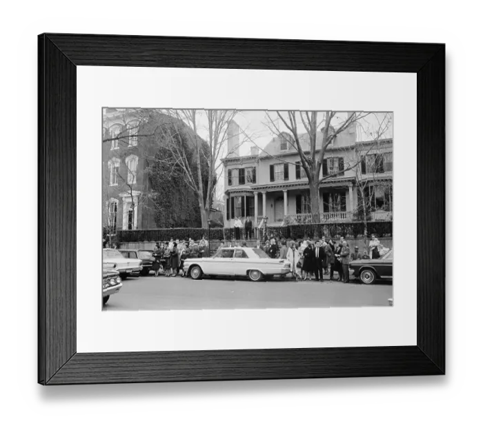 Framed Print : Kennedy Family Members Walking Back to Their Compound Framed Print : Kennedy Family Members Walking Back to Their Compound