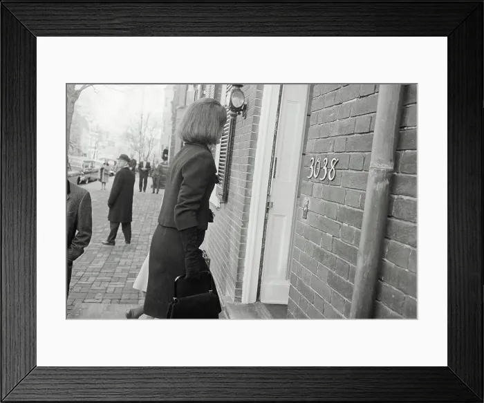 Framed Print : Mrs. Kennedy Entering Home Framed Print : Mrs. Kennedy Entering Home