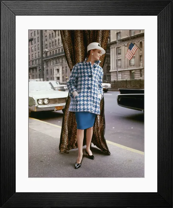 Framed Print : Model Wearing Christian Dior Ensemble Framed Print : Model Wearing Christian Dior Ensemble
